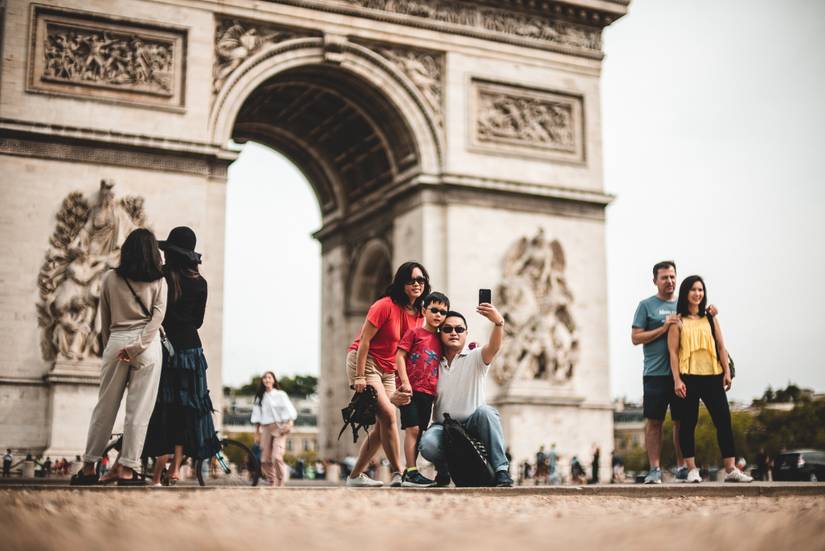 Tourists in popular spot